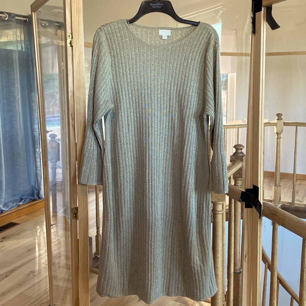 Christian Siriano for JJill gold sweater dress EUC Size Large